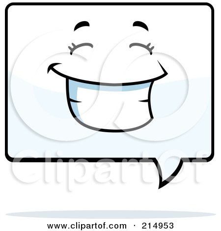 Royalty-Free (RF) Clipart Illustration of a Happy Word Balloon Character by Cory Thoman