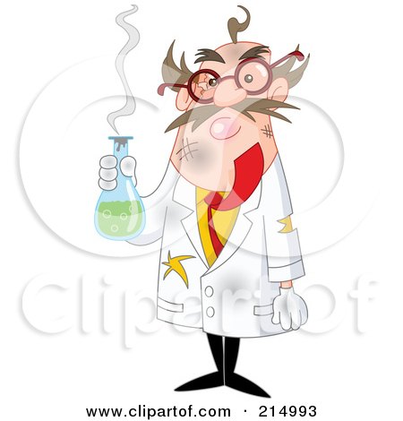 Royalty-Free (RF) Clipart Illustration of a Mad Scientist After An Explosion by yayayoyo