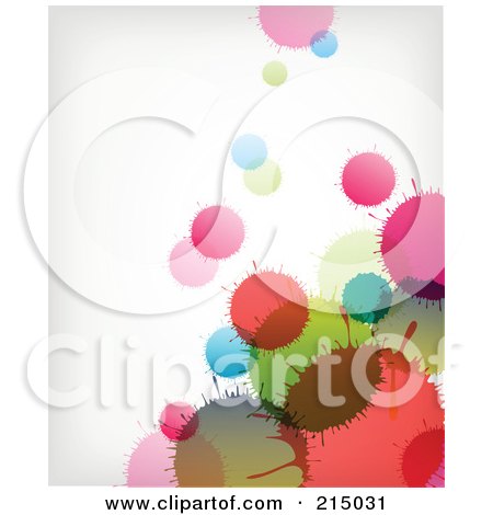 Royalty-Free (RF) Clipart Illustration of a Background Of Colorful Transparent Splatters On Off White by OnFocusMedia