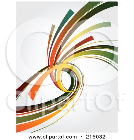 Royalty-Free (RF) Clipart Illustration of a Curl And Swoosh Design Of Colorful Lines Over Off White by OnFocusMedia