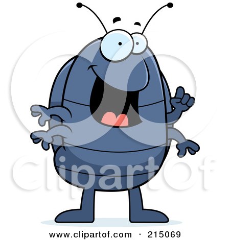 Royalty-Free (RF) Clipart Illustration of a Pill Bug With An Idea, Gesturing With A Finger by Cory Thoman