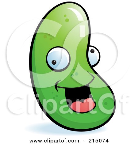 Royalty-Free (RF) Clipart Illustration of a Happy Green Jelly Bean by Cory Thoman