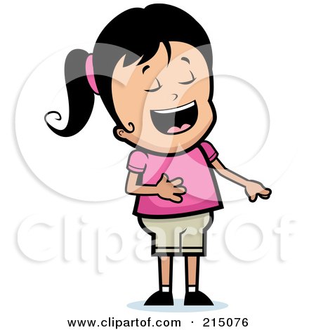 Royalty-Free (RF) Clipart Illustration of a Girl Laughing And Pointing by Cory Thoman