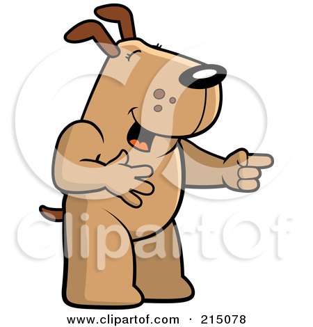 Royalty-Free (RF) Clipart Illustration of a Dog Laughing And Pointing by Cory Thoman