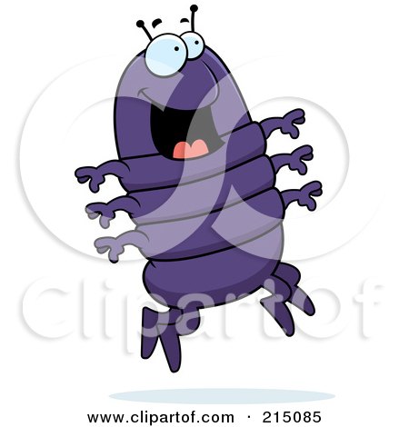 Royalty-Free (RF) Clipart Illustration of an Excited Centipede Jumping by Cory Thoman