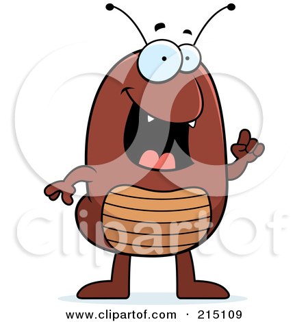 Royalty-Free (RF) Clipart Illustration of a Flea With An Idea, Gesturing With A Finger by Cory Thoman