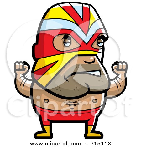 Royalty-Free (RF) Clipart Illustration of a Lucha Libre Luchador Wrestler by Cory Thoman