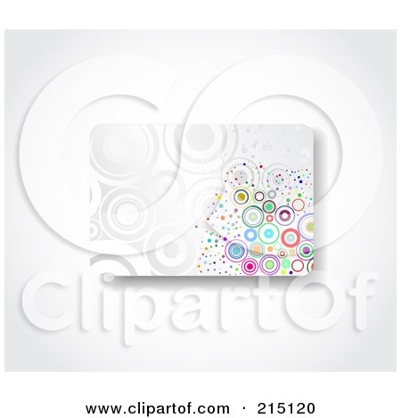 Royalty-Free (RF) Clipart Illustration of a Gift Card With Colorful Circles by KJ Pargeter