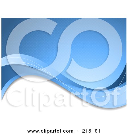 Royalty-Free (RF) Clipart Illustration of a Background Of Blue And White Waves by KJ Pargeter