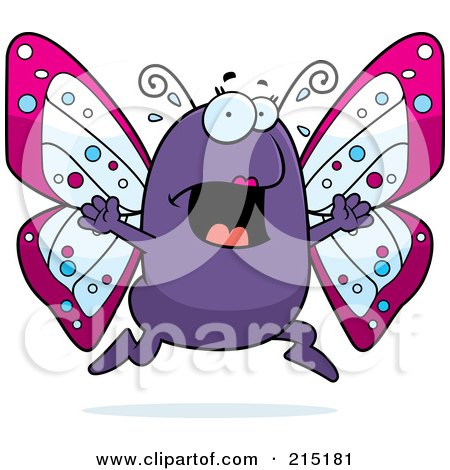 Royalty-Free (RF) Clipart Illustration of a Scared Butterfly Panicking by Cory Thoman