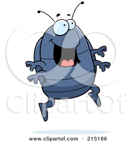 Royalty-Free (RF) Clipart Illustration of an Excited Pillbug Jumping by Cory Thoman