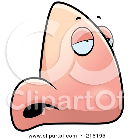 Royalty-Free (RF) Clipart Illustration of a Sick Nose Character In Profile by Cory Thoman