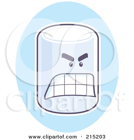 Royalty-Free (RF) Clipart Illustration of a Mad Marshmallow On A Blue Oval by Cory Thoman