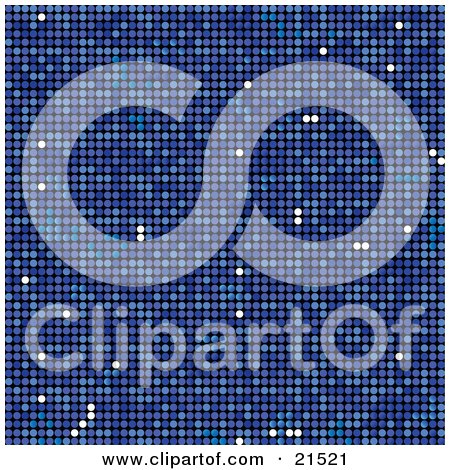 Clipart Illustration of a Blue Background Of Shiny Disco Mosaic Circles by elaineitalia