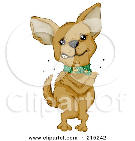 Royalty-Free (RF) Clipart Illustration of a Cute Chihuahua Standing And Itching Fleas by BNP Design Studio