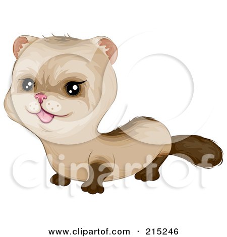 Royalty-Free (RF) Clipart Illustration of a Cute Brown Baby Ferret by BNP Design Studio