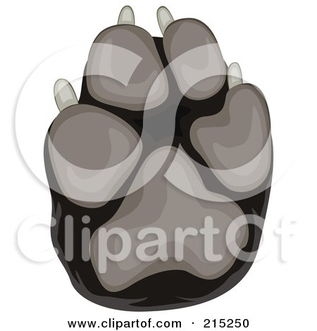 Royalty-Free (RF) Clipart Illustration of a Black And Gray Dog Paw by BNP Design Studio