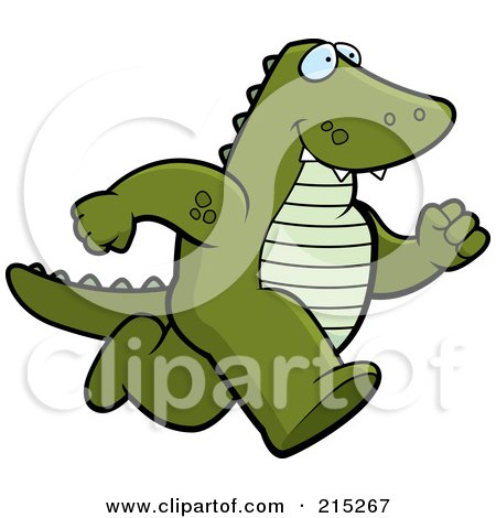Royalty-Free (RF) Clipart Illustration of an Alligator Running Upright by Cory Thoman