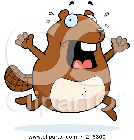 Royalty-Free (RF) Clipart Illustration of a Stressed Beaver Panicking by Cory Thoman