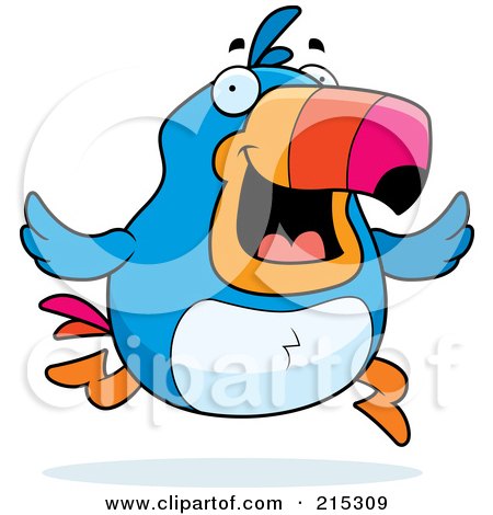 Royalty-Free (RF) Clipart Illustration of a Happy Running Toucan by Cory Thoman