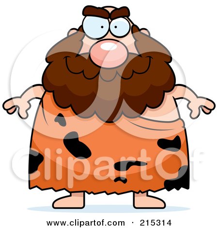 Royalty-Free (RF) Clipart Illustration of a Plump Caveman With A Beard by Cory Thoman