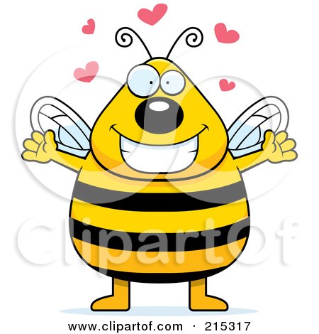 Royalty-Free (RF) Clipart Illustration of a Plump Bee In Love by Cory Thoman