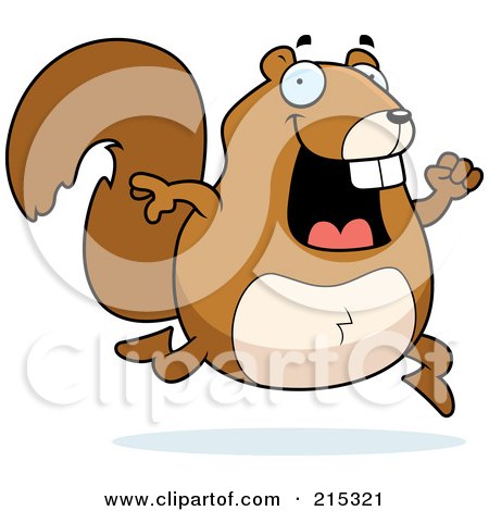 Royalty-Free (RF) Clipart Illustration of a Happy Squirrel Running by Cory Thoman