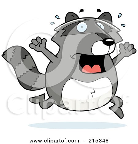Royalty-Free (RF) Clipart Illustration of a Scared Raccoon Panicking by Cory Thoman