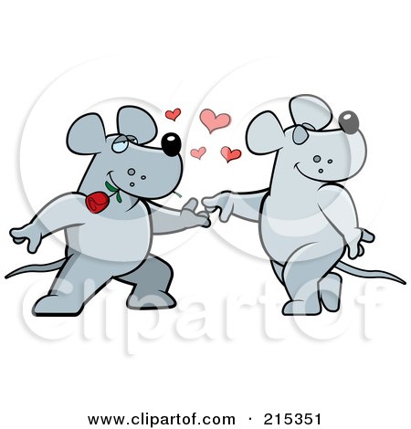 Royalty-Free (RF) Clipart Illustration of a Romantic Rat Pair Dancing by Cory Thoman