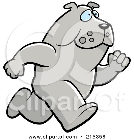 Royalty-Free (RF) Clipart Illustration of a Bulldog Running Upright by Cory Thoman