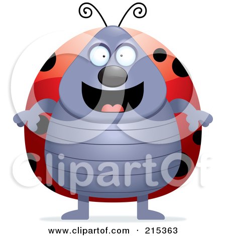 Royalty-Free (RF) Clipart Illustration of a Plump Ladybug Standing On Its Hind Legs by Cory Thoman