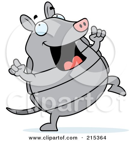 Royalty-Free (RF) Clipart Illustration of a Happy Armadillo Dancing by Cory Thoman