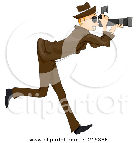 Royalty-Free (RF) Clipart Illustration of a Paparazzi Man Taking Pictures by BNP Design Studio