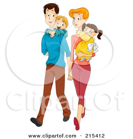https://images.clipartof.com/small/215412-Royalty-Free-RF-Clipart-Illustration-Of-A-Young-Couple-Walking-And-Carrying-Their-Children.jpg
