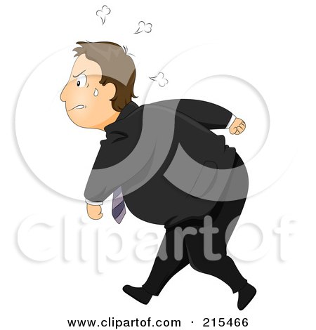 Royalty-Free (RF) Clipart Illustration of a Pissed Businessman Stomping by BNP Design Studio