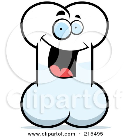 Royalty-Free (RF) Clipart Illustration of a Happy Smiling Bone Character by Cory Thoman