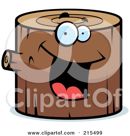 Royalty-Free (RF) Clipart Illustration of a Happy Smiling Log Character by Cory Thoman