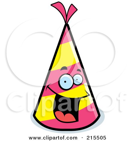 Royalty-Free (RF) Clipart Illustration of a Happy Smiling Party Hat Character by Cory Thoman