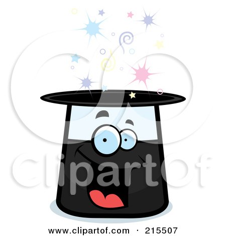 Royalty-Free (RF) Clipart Illustration of a Happy Smiling Magic Hat Character by Cory Thoman