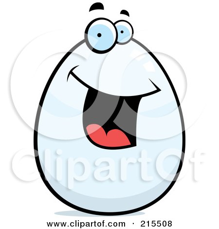 Royalty-Free (RF) Clipart Illustration of a Happy Smiling Egg Character by Cory Thoman