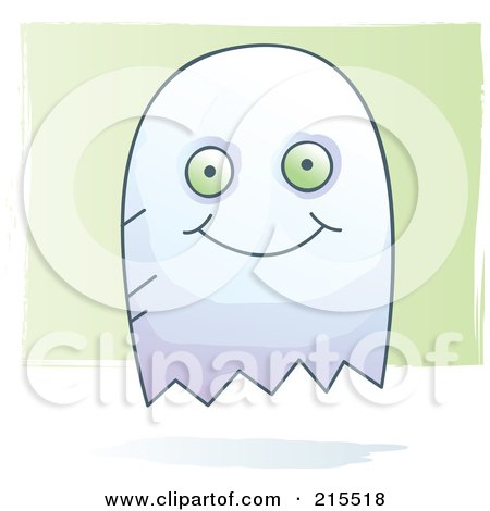 Royalty-Free (RF) Clipart Illustration of a Cute Smiling Ghost by Cory Thoman