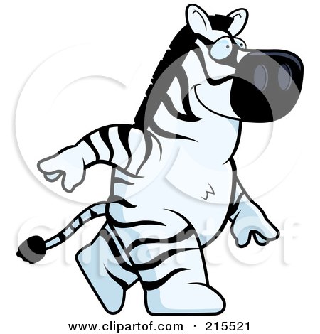 Royalty-Free (RF) Clipart Illustration of a Zebra Walking Upright by Cory Thoman