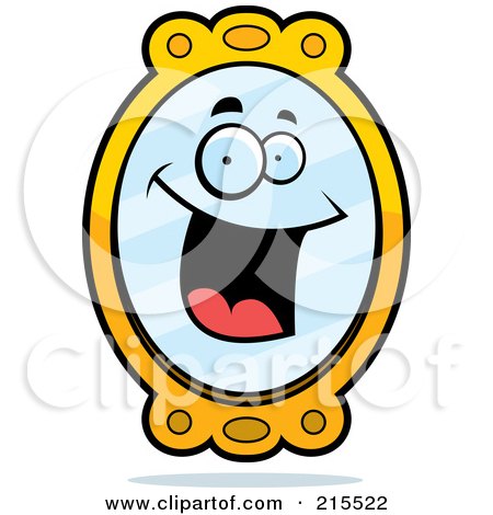 Royalty-Free (RF) Clipart Illustration of a Happy Smiling Mirror Character by Cory Thoman