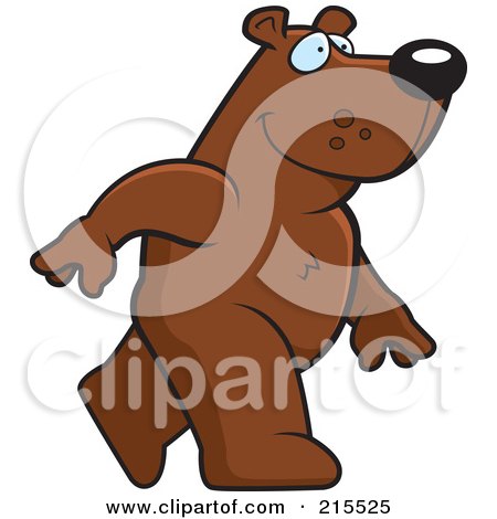 Royalty-Free (RF) Clipart Illustration of a Bear Walking Upright by Cory Thoman
