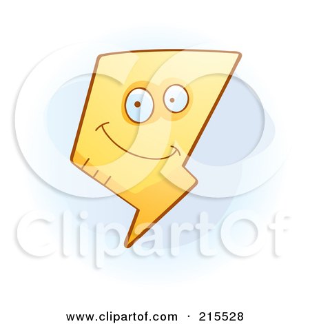 Royalty-Free (RF) Clipart Illustration of a Cute Smiling Lightning Bolt by Cory Thoman