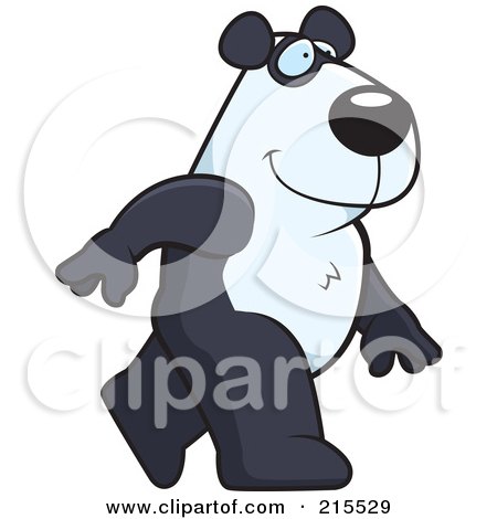 Royalty-Free (RF) Clipart Illustration of a Panda Walking Upright by Cory Thoman