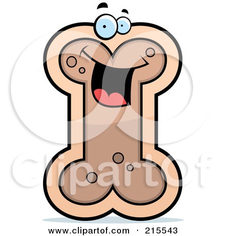 Royalty-Free (RF) Clipart Illustration of a Happy Smiling Dog Biscuit Character by Cory Thoman