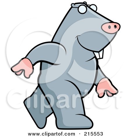 Royalty-Free (RF) Clipart Illustration of a Mole Walking Upright by Cory Thoman