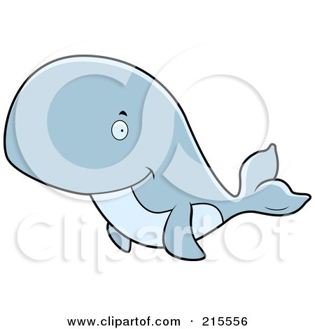 Royalty-Free (RF) Clipart Illustration of a Cute Blue Whale by Cory Thoman