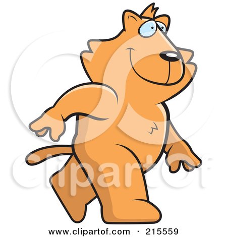 Royalty-Free (RF) Clipart Illustration of a Cat Walking Upright by Cory Thoman
